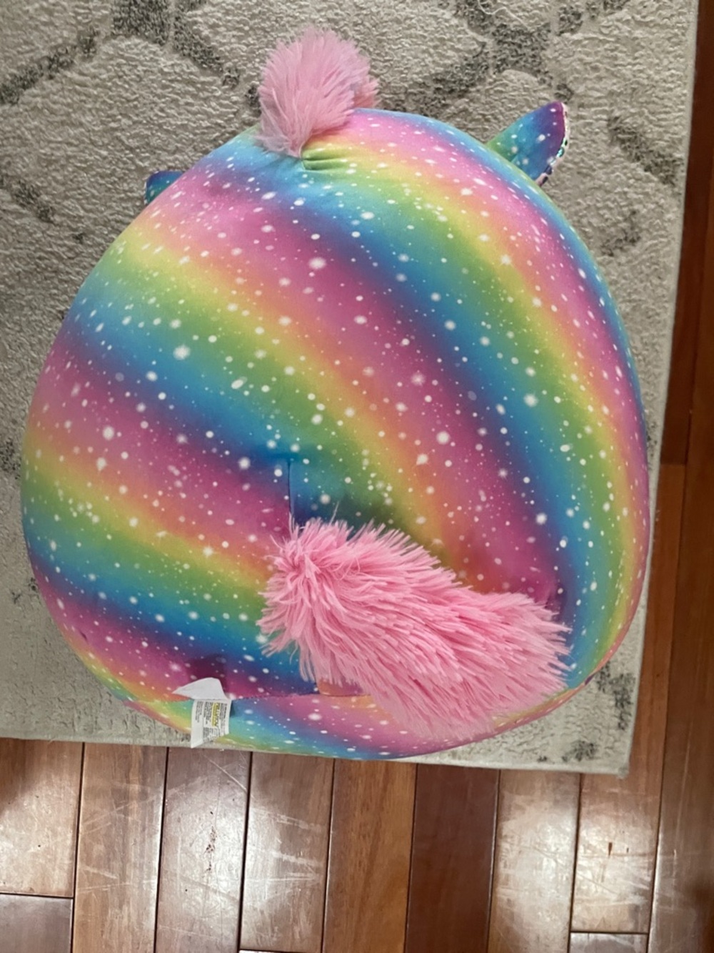Rainbow Unicorn Plush Pillow - Multicolor. Size 24 inches. - Picture 2 of 3